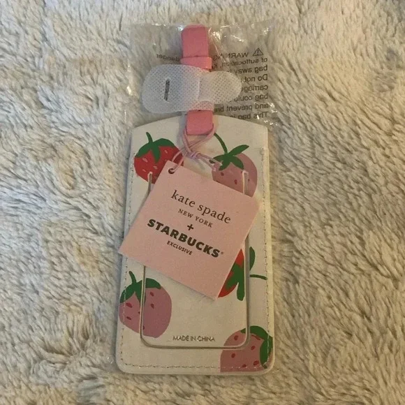 BNWT Starbucks Korea Kate Spade + Starbucks Exclusive Luggage Tag - Picture 1 of 1